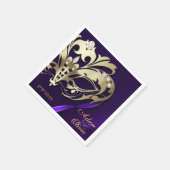 Mitternachtsmasquerade Lila Wedding Serviette (Ecke)