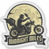 Mitternachtsmeilen Gothic Fledermaus Flügel Biker Aufkleber (Vorderseite)