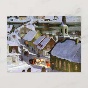 Mitternachtsmesse, feine Kunstmalerei, Postkarte