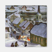 Mitternachtsmesse, Gemälde von Clarence Gagnon Magnet (Vorne)