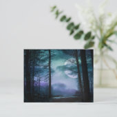 Mitternachtsmond - blau postkarte (Stehend Vorderseite)
