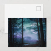 Mitternachtsmond - blau postkarte (Vorne/Hinten)