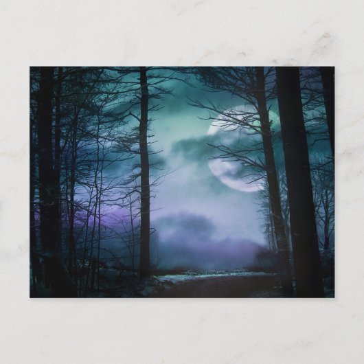 Mitternachtsmond - blau postkarte (Vorderseite)
