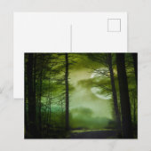 Mitternachtsmond - Lime Green Postkarte (Vorne/Hinten)