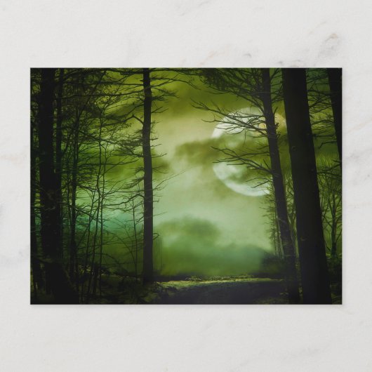 Mitternachtsmond - Lime Green Postkarte (Vorderseite)