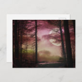 Mitternachtsmond - Rot Postkarte (Vorne/Hinten)