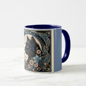 Mitternachtsmuse in einem Blütenmondrahmen Tasse (VorderseiteRechts)