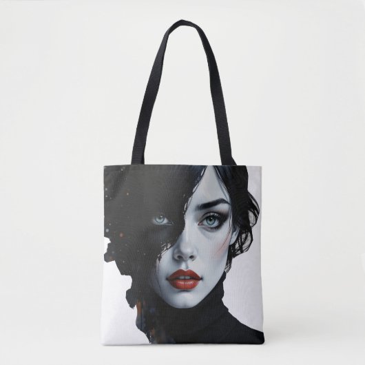 Mitternachtsmuse - Schwarzweißportrait Tasche (Vorderseite)