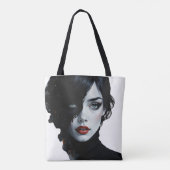 Mitternachtsmuse - Schwarzweißportrait Tasche (Rückseite)