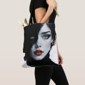 Mitternachtsmuse - Schwarzweißportrait Tasche (Von Nahem)