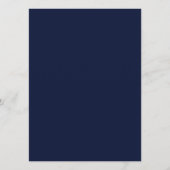 Mitternachtsnavyblau einfarbig menükarte (Rückseite)