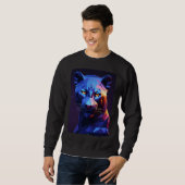 "Mitternachtspanther: Vector Geometrische Kunst" Sweatshirt (Vorne ganz)
