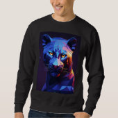 "Mitternachtspanther: Vector Geometrische Kunst" Sweatshirt (Vorderseite)