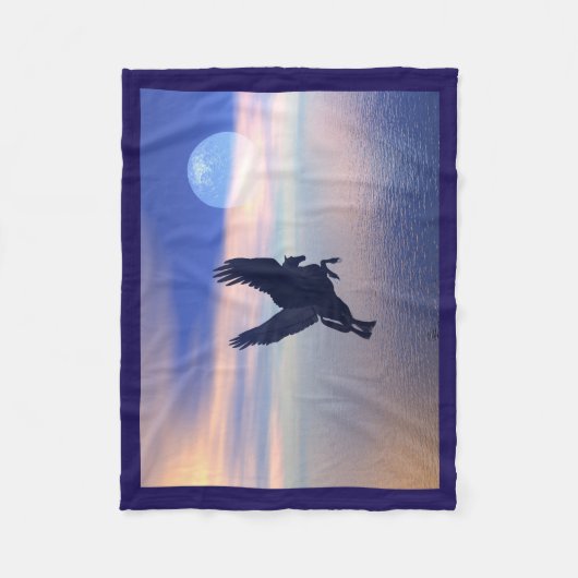 Mitternachtspegasus Fleecedecke (Vorderseite)