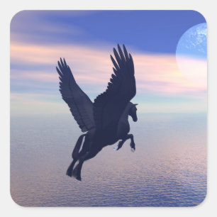 Mitternachtspegasus Quadratischer Aufkleber