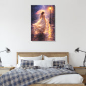 Mitternachtsregen: Impasto-Stil Leinwanddruck (Insitu (Schlafzimmer))