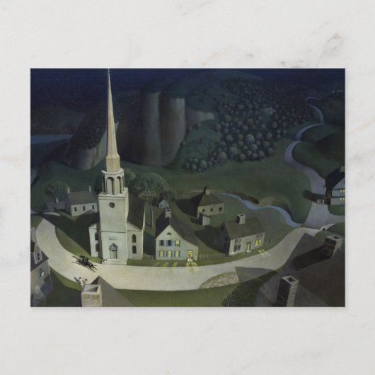 Mitternachtsreise von Paul Revere, 1931 von Wood Postkarte (Vorderseite)