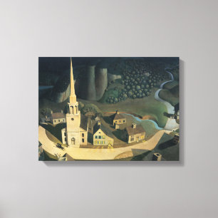 Mitternachtsreise von Paul Revere mit Grant Wood Leinwanddruck