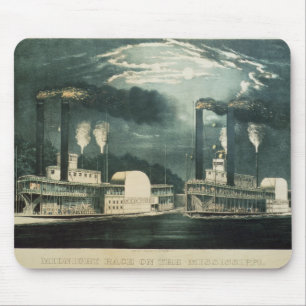 Mitternachtsrennen auf dem Mississippi, 1875 Mousepad