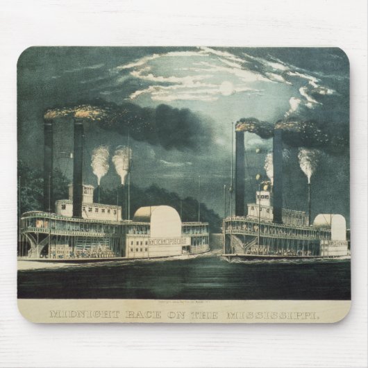 Mitternachtsrennen auf dem Mississippi, 1875 Mousepad (Vorne)