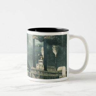 Mitternachtsrennen auf dem Mississippi, 1875 Zweifarbige Tasse