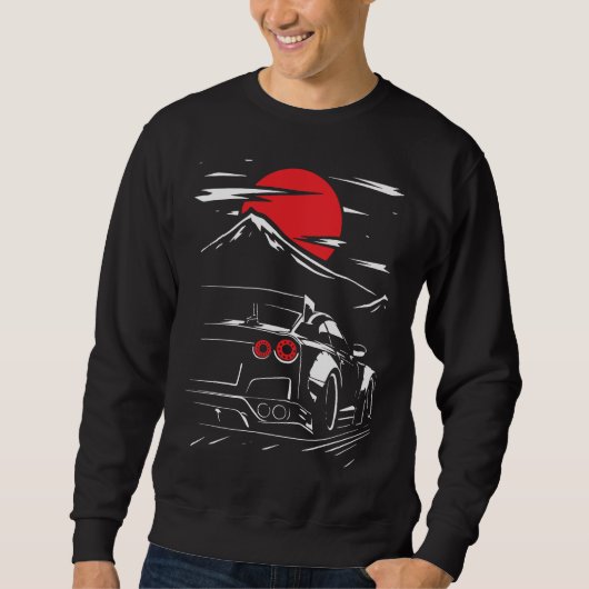 Mitternachtsrennen: Red Moon Racing Car Sweatshirt (Vorderseite)