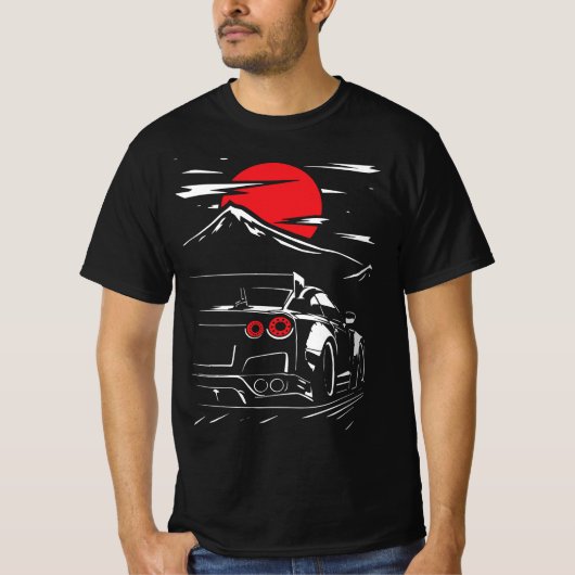 Mitternachtsrennen: Red Moon Racing Car T-Shirt (Vorderseite)