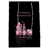 Mitternachtsrosa Custom Salon Geschenktasche Mittlere Geschenktüte (Rückseite)