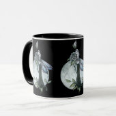 Mitternachtsrose-Gothik-Fee-Kaffeetasse Tasse (Vorderseite Links)