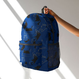 Mitternachtsschwarze Katzen – modernes minimales M Bedruckter Rucksack