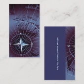 Mitternachtsseekompass-Segelschiffe Visitenkarte (Vorne/Hinten)