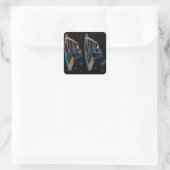 Mitternachtsserenade des Abessiners Quadratischer Aufkleber (Tasche)