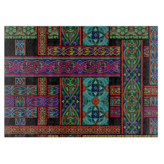 Mitternachtssonne - Hartglasschneidplatte Schneidebrett (Vorderseite)