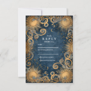Mitternachtssonne-Himmelhochzeit RSVP Karte