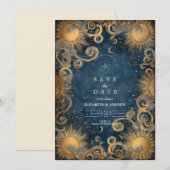Mitternachtssonne-Himmelhochzeit Save The Date (Vorne/Hinten)
