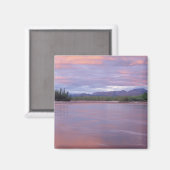 Mitternachtssonne über dem MacKenzie River Magnet (Vorderseite/Rückseite)