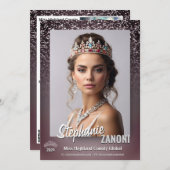 Mitternachtssparkle-Seiten-Autogrammkarte | QR-Cod Einladung (Vorne/Hinten)