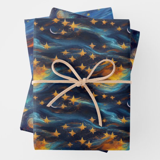 Mitternachtsstars Geschenkpapier Set (Beispiel)