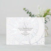 Mitternachtsstars Moon Sun Celestial Wedding Silve Folieneinladung (Stehend vorne)