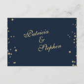 Mitternachtsstars Twinkle Wedding Response RSVP Karte (Rückseite)