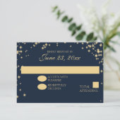 Mitternachtsstars Twinkle Wedding Response RSVP Karte (Stehend Vorderseite)