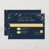 Mitternachtsstars Twinkle Wedding Response RSVP Karte (Vorne/Hinten)