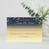 Mitternachtsstars Twinkle Wedding Response RSVP Karte (Stehend Vorderseite)