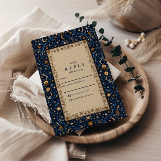 Mitternachtssterne Himmelhochzeit RSVP Karte