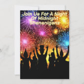 Mitternachtsstreich Silvesterparty Einladung (Vorderseite)