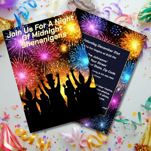 Mitternachtsstreich Silvesterparty Einladung