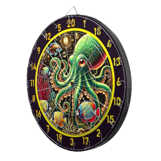 Mitternachtstide Octopus Dartboard Dartscheibe (Vorderseite rechts)