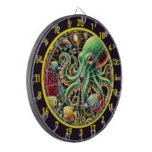 Mitternachtstide Octopus Dartboard Dartscheibe (Vorderseite Links)