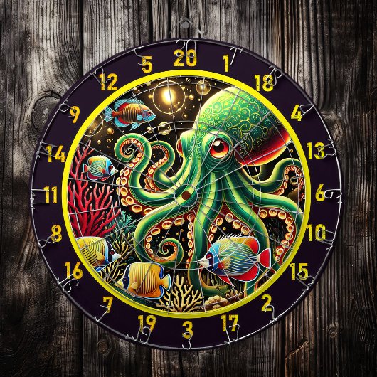 Mitternachtstide Octopus Dartboard Dartscheibe