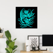 Mitternachtstraum - Träume im Tattoo-Stil Poster (Heimbüro)